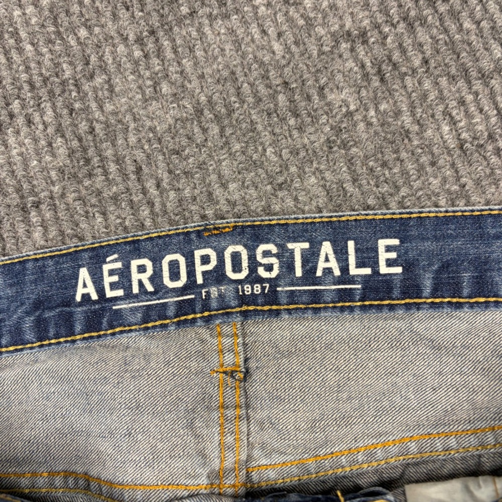 Aeropostale Briggs‎ Slim Bootcut Mens Jeans Medium Wash Distressed Size 36/30 - Picture 5 of 12